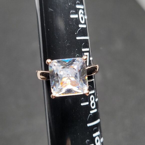 Square cut White sapphire in 925 w Rose gold plating - Picture 5 of 6